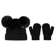 ZRBYWB Kids Winter Hat Baby Girls Boys Soft Warm Knit Hat Kids Winter Hat Solid Knitted Gloves Warm Fashionable Caps